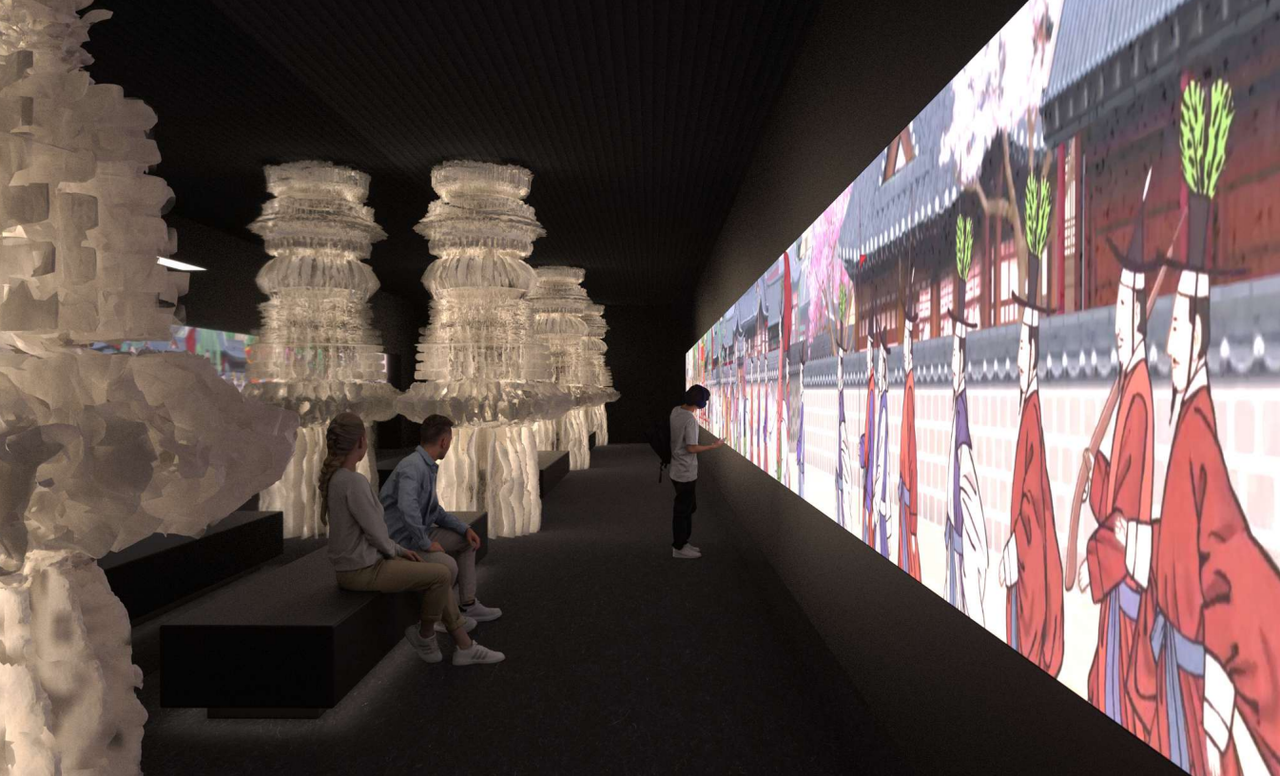Rendered image of the "Heritage: The Future Fantasy" exhibition, which will take place at Dongdaemun Design Plaza in Seoul from Aug. 23 to Sept. 17 (Korea Heritage Service)